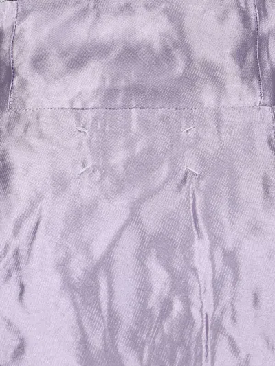 Maison Margiela Draped Detailed Midi Skirt In Metallic,purple