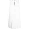 Maison Margiela Coated Denim Long Skirt In White