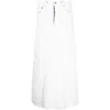 Maison Margiela Coated Denim Long Skirt In White
