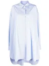 Maison Margiela Oversized Long-sleeved Stripe Shirt In Sky Blue