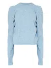 Maison Margiela Long Sleeve Knit Sweater With Crew Neck In Blue