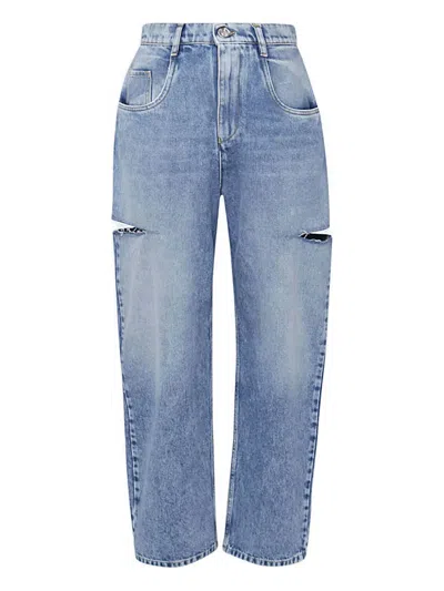 Maison Margiela Slash-detail Loose Jeans In Blue