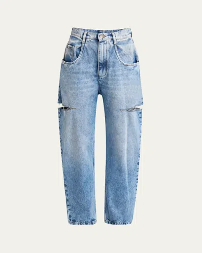 MAISON MARGIELA SLASH-SIDES WIDE-LEG DENIM PANTS