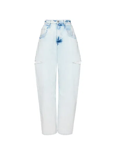Maison Margiela Slashed Barrel-leg Jeans In Multi