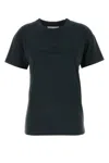 Maison Margiela Washed Black T-shirt With Embroidered Logo
