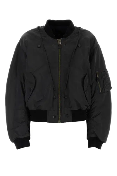 Maison Margiela Slate Nylon Bomber Jacket In Black