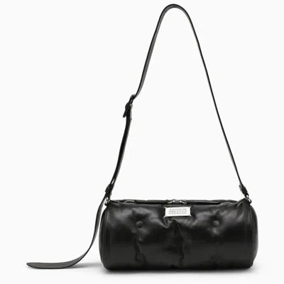 Maison Margiela Sleek And Chic: Luxurious Black Leather Shoulder Bag For Glamorous Women