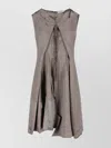 Maison Margiela Sleeveless Asymmetric Hem Textured Dress In Brown
