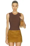 Maison Margiela Sleeveless Bodysuit In Brown