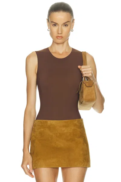 Maison Margiela Sleeveless Bodysuit In Brown