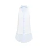 Maison Margiela Light Blue Cotton Sleeveless Shirt In Blue