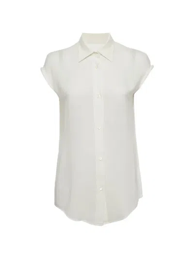 Pre-owned Maison Margiela Sleeveless Button-down Blouse In White
