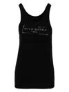 Maison Margiela Logo Stamp Tank Top In Black
