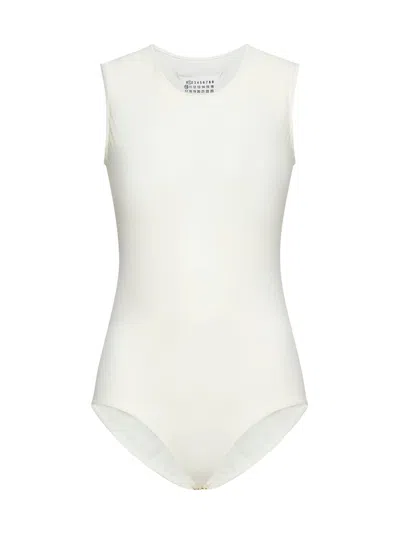 Maison Margiela Jersey Bodysuit In White