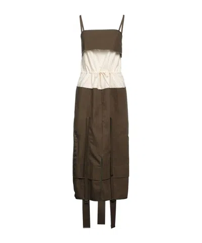 Maison Margiela Sleeveless Flared Dress In Green