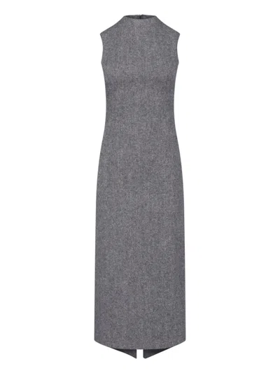 Maison Margiela Sleeveless High-neck Maxi Dress In Gray