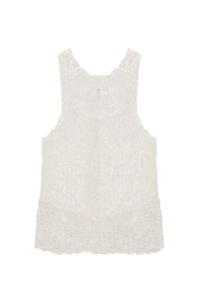 Maison Margiela Open Knitted Tank Top In White