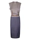 Maison Margiela Sleeveless Midi Dress In Gray