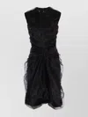 Maison Margiela Sleeveless Midi Dress Sheer Overlay In Black
