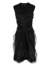 Maison Margiela Sleeveless Midi Dress Sheer Overlay In Black