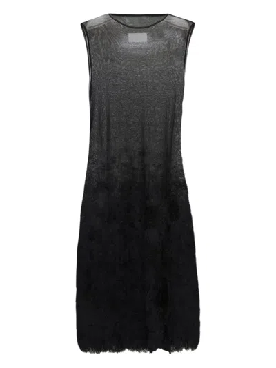 Maison Margiela Sleeveless Sheer-top Midi Dress In Black