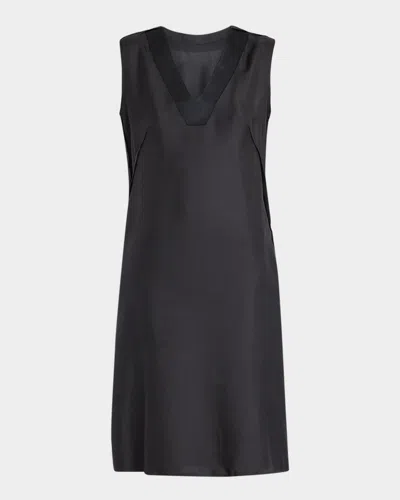 Maison Margiela Sleeveless Silk Midi Dress In Black
