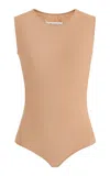 Maison Margiela Sleeveless Jersey Bodysuit In Neutral