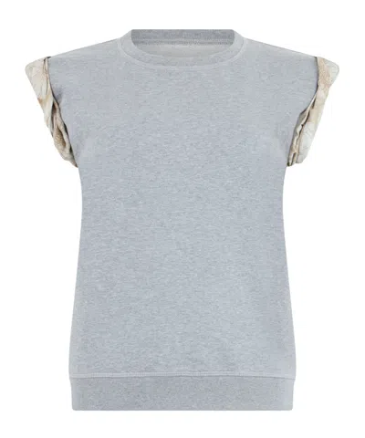 Maison Margiela Sleeveless Sweatshirt Grey Melange In Blue