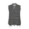 Maison Margiela Sleeveless Wool Jacket Man Grey Melange In Gray