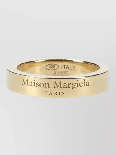 Maison Margiela Slim Band Ring Polished Finish Design In Gold