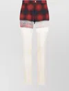Maison Margiela Slim Fit Checkered Print Cotton Jeans