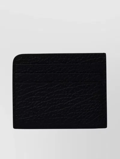 Maison Margiela Slim Textured Leather Card-holder In Black