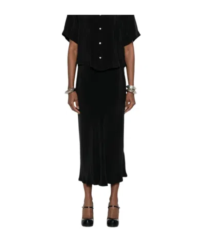 Maison Margiela Slip Midi Skirt In Black