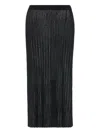 Maison Margiela Ribbed Knit Midi Skirt In Black