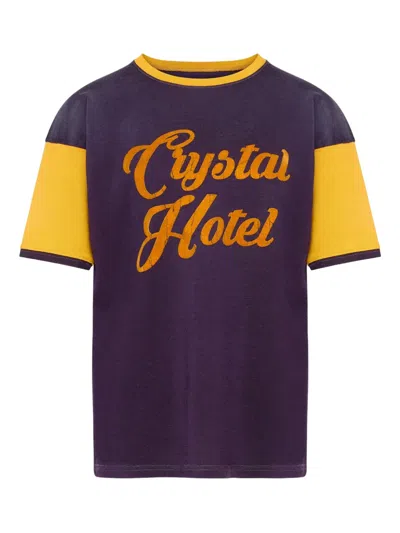 Maison Margiela Graphic Print T-shirt Panel Sleeves In Purple