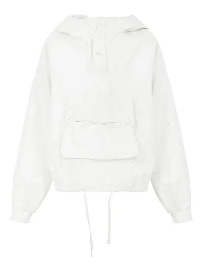 Maison Margiela Slouchy-hood Linen Jacket In White