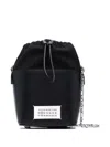 Maison Margiela Black Leather And Canvas Mini 5ac Bucket Bag In Black