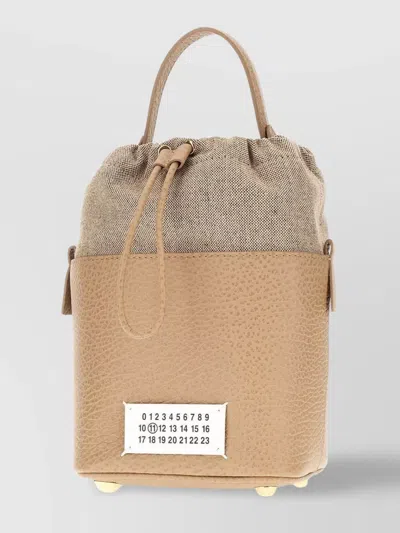 Maison Margiela Small 5ac Bucket Bag In Camel Leather In Neutral