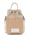 Maison Margiela Small 5ac Bucket Bag In Camel Leather In Pink