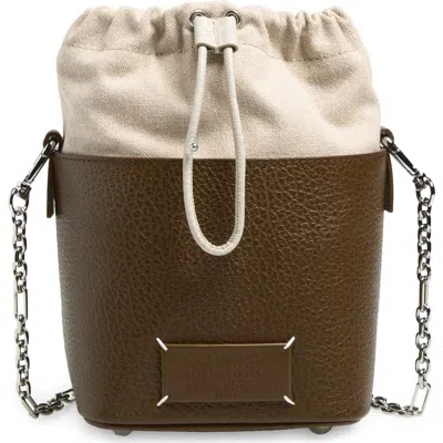 Maison Margiela Small 5ac Leather Bucket Bag In Brown