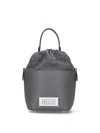 Maison Margiela 5ac Drawstring Leather Bucket Bag In Gray