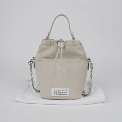 Maison Margiela Small Bucket Tote Shoulder Bag In White