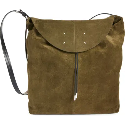 Maison Margiela Small Drawstring Suede Hobo Bag