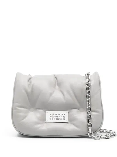 Maison Margiela Logo-plaque Padded Cross Body Bag In Grey