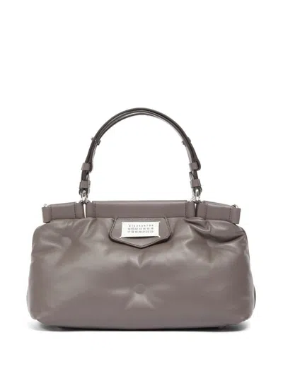 Maison Margiela Small Glam Slam Leather Shoulder Bag In Elephant