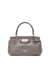 Maison Margiela Small Glam Slam Leather Shoulder Bag In Grey