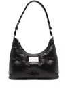 Maison Margiela Black Nappa Leather Small Glam Slam Hobo Shoulder Bag In Black