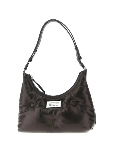 Maison Margiela Black Nappa Leather Micro Glam Slam Hobo Shoulder Bag In Pattern