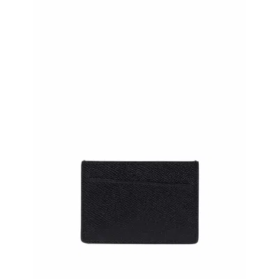 Maison Margiela Small Leather Card Holder In Black