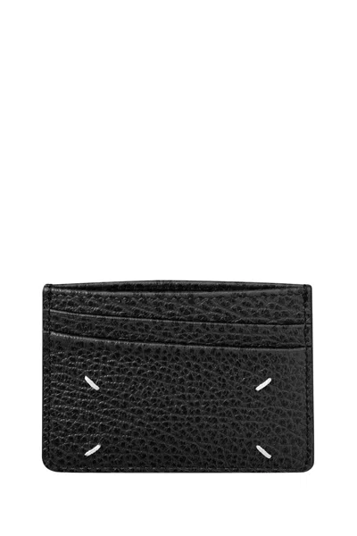Maison Margiela Small Leather Cardholder In Black